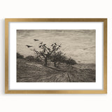 Gothic Artworks - Crows in Barren Landscape for Dark Decor Style