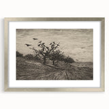 Gothic Artworks - Crows in Barren Landscape for Dark Decor Style