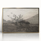 Gothic Artworks - Crows in Barren Landscape for Dark Decor Style