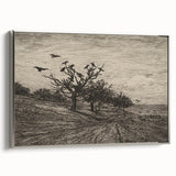 Gothic Artworks - Crows in Barren Landscape for Dark Decor Style