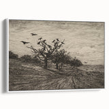 Gothic Artworks - Crows in Barren Landscape for Dark Decor Style
