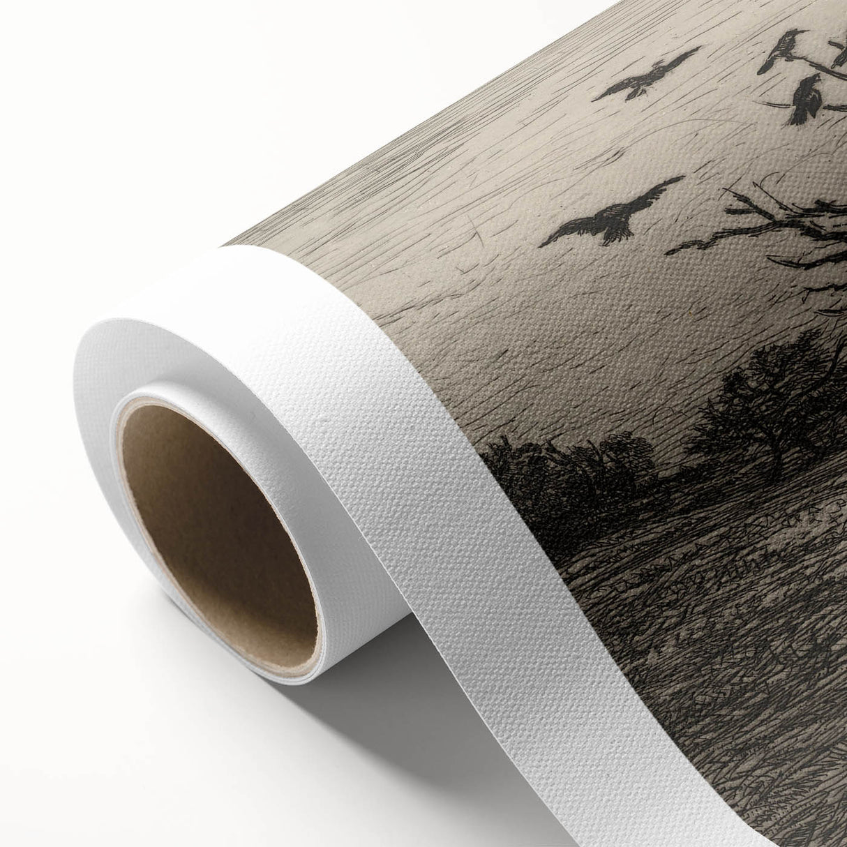Gothic Artworks - Crows in Barren Landscape for Dark Decor Style