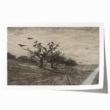 Gothic Artworks - Crows in Barren Landscape for Dark Decor Style