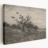 Gothic Artworks - Crows in Barren Landscape for Dark Decor Style