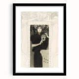 Gothic Wall Art - Tragic Mask and Woman in Vintage Gothic Fantasy Print