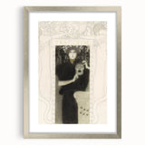 Gothic Wall Art - Tragic Mask and Woman in Vintage Gothic Fantasy Print