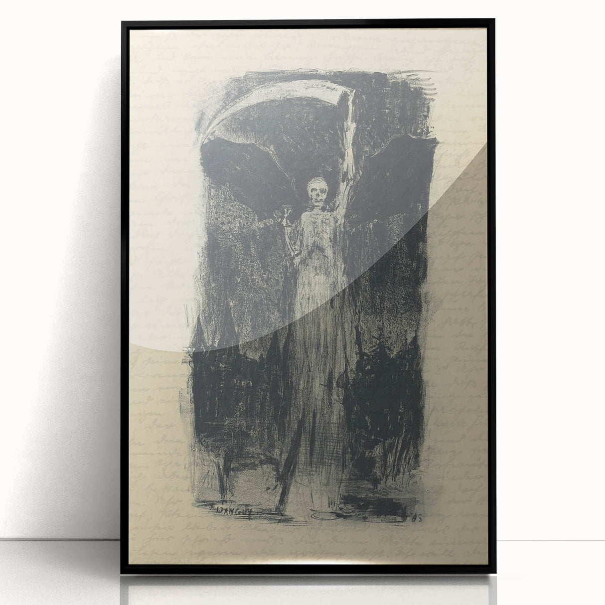 Mysterious Gothic Artworks – Vintage Gothic Print of Grim Reaper Figure