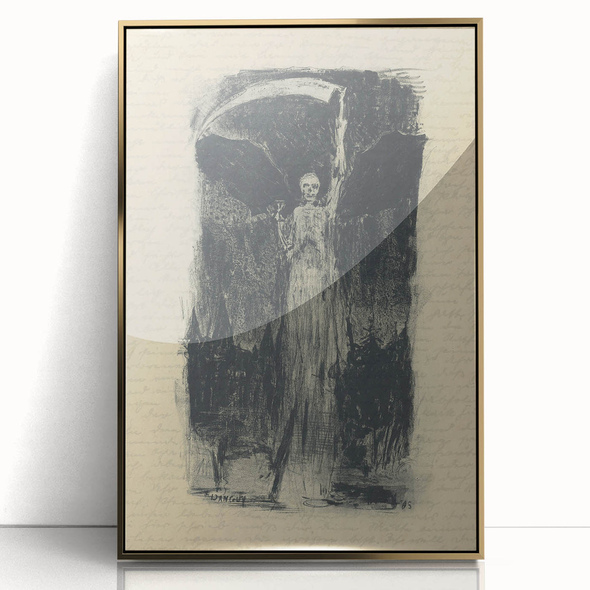 Mysterious Gothic Artworks – Vintage Gothic Print of Grim Reaper Figure