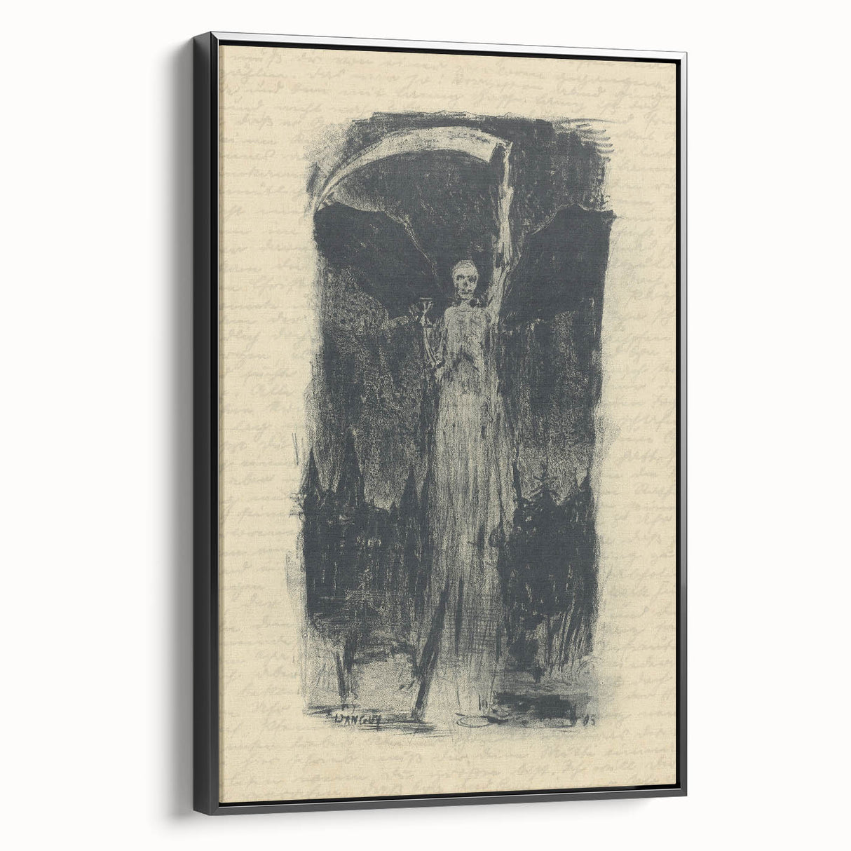 Mysterious Gothic Artworks – Vintage Gothic Print of Grim Reaper Figure