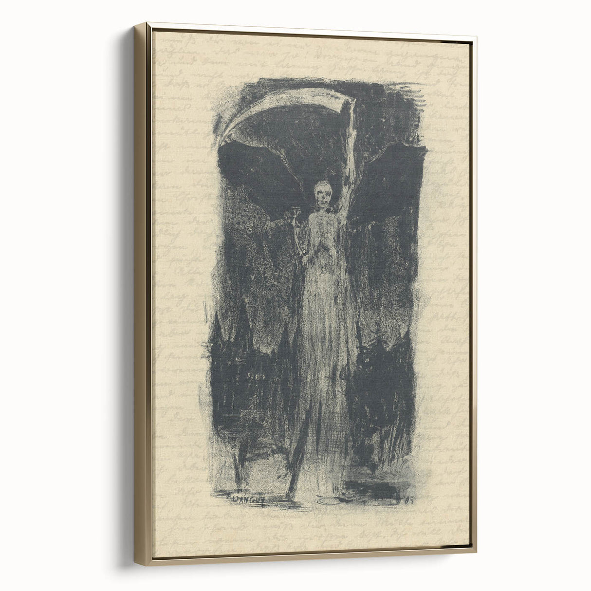 Mysterious Gothic Artworks – Vintage Gothic Print of Grim Reaper Figure