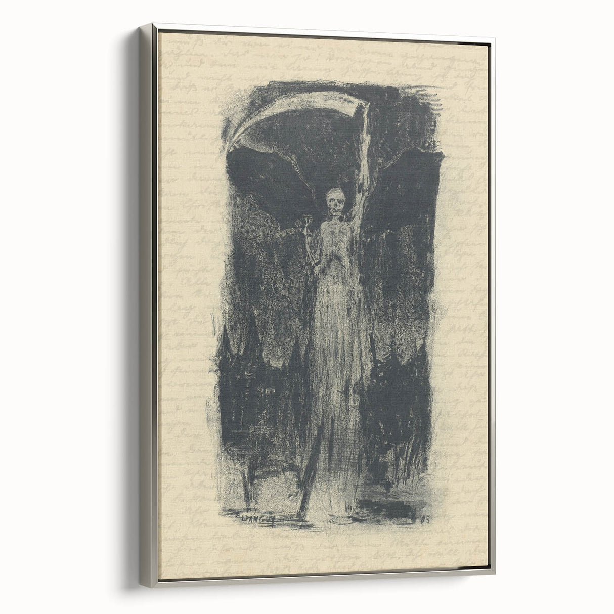 Mysterious Gothic Artworks – Vintage Gothic Print of Grim Reaper Figure