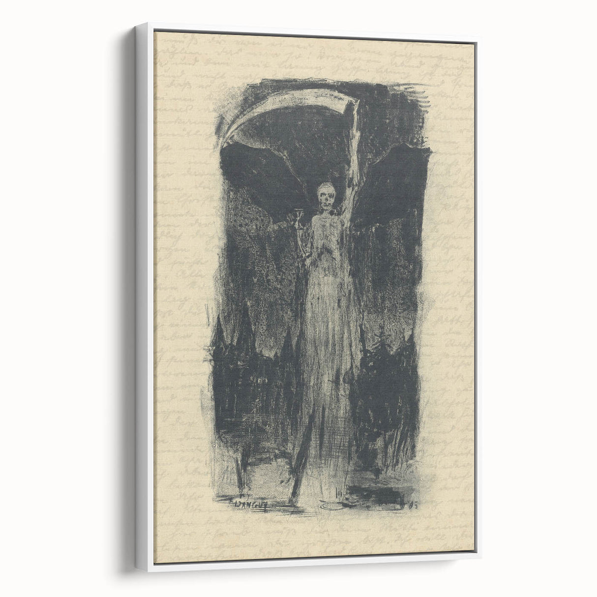 Mysterious Gothic Artworks – Vintage Gothic Print of Grim Reaper Figure