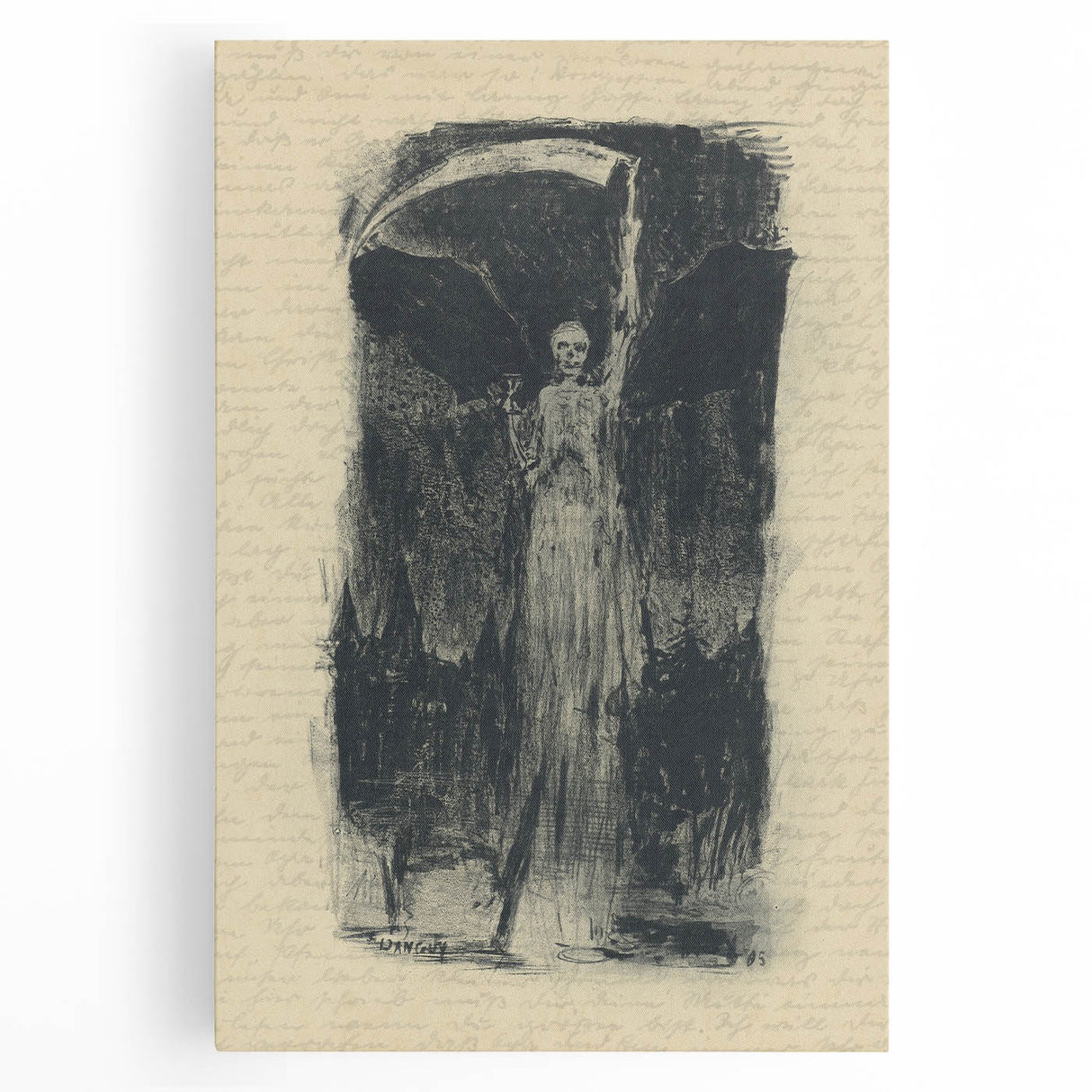 Mysterious Gothic Artworks – Vintage Gothic Print of Grim Reaper Figure