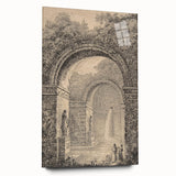 Medieval Gothic Canvas – Vintage Gothic Archway and Waterfall Artwork