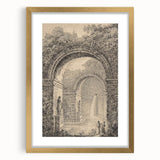 Medieval Gothic Canvas – Vintage Gothic Archway and Waterfall Artwork