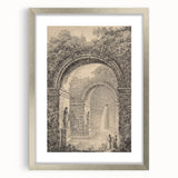 Medieval Gothic Canvas – Vintage Gothic Archway and Waterfall Artwork