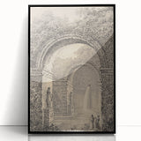 Medieval Gothic Canvas – Vintage Gothic Archway and Waterfall Artwork