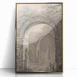 Medieval Gothic Canvas – Vintage Gothic Archway and Waterfall Artwork
