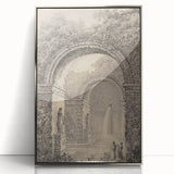 Medieval Gothic Canvas – Vintage Gothic Archway and Waterfall Artwork