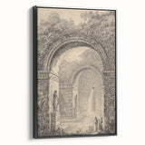 Medieval Gothic Canvas – Vintage Gothic Archway and Waterfall Artwork