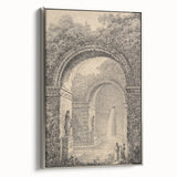 Medieval Gothic Canvas – Vintage Gothic Archway and Waterfall Artwork