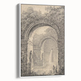 Medieval Gothic Canvas – Vintage Gothic Archway and Waterfall Artwork