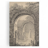 Medieval Gothic Canvas – Vintage Gothic Archway and Waterfall Artwork