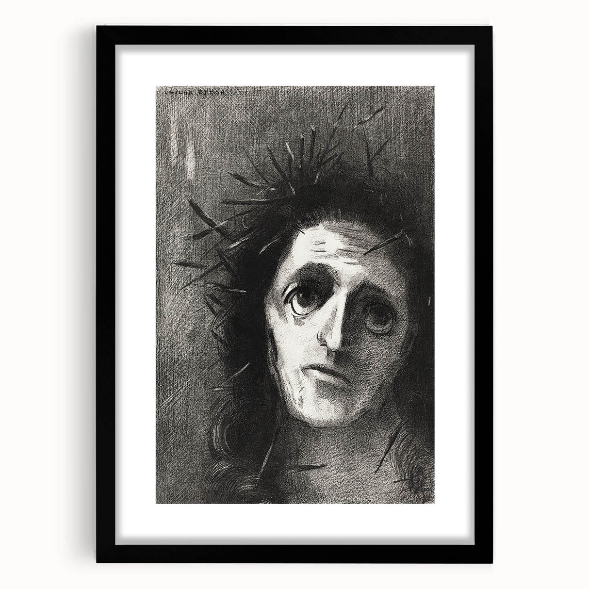 Gothic Wall Art – Mysterious Gothic Print of Thorn-Crowned Figure