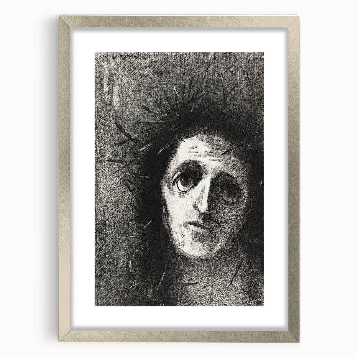 Gothic Wall Art – Mysterious Gothic Print of Thorn-Crowned Figure