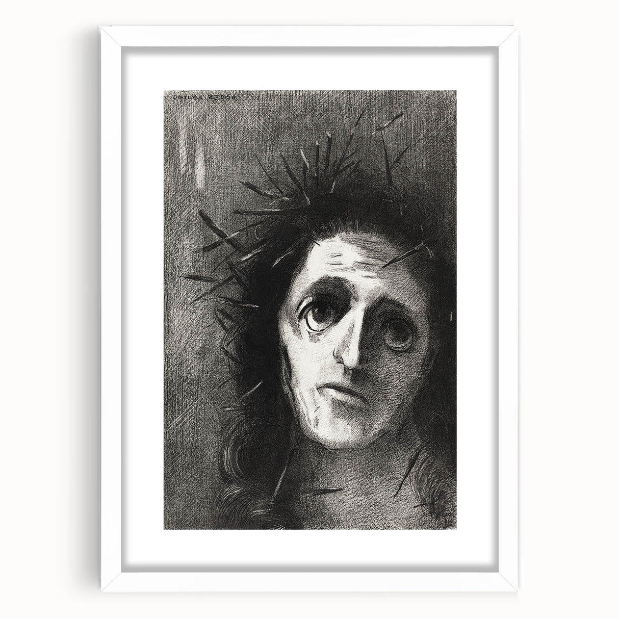 Gothic Wall Art – Mysterious Gothic Print of Thorn-Crowned Figure