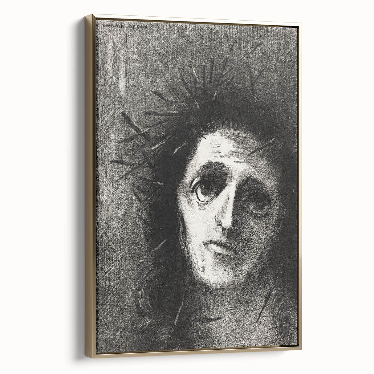 Gothic Wall Art – Mysterious Gothic Print of Thorn-Crowned Figure
