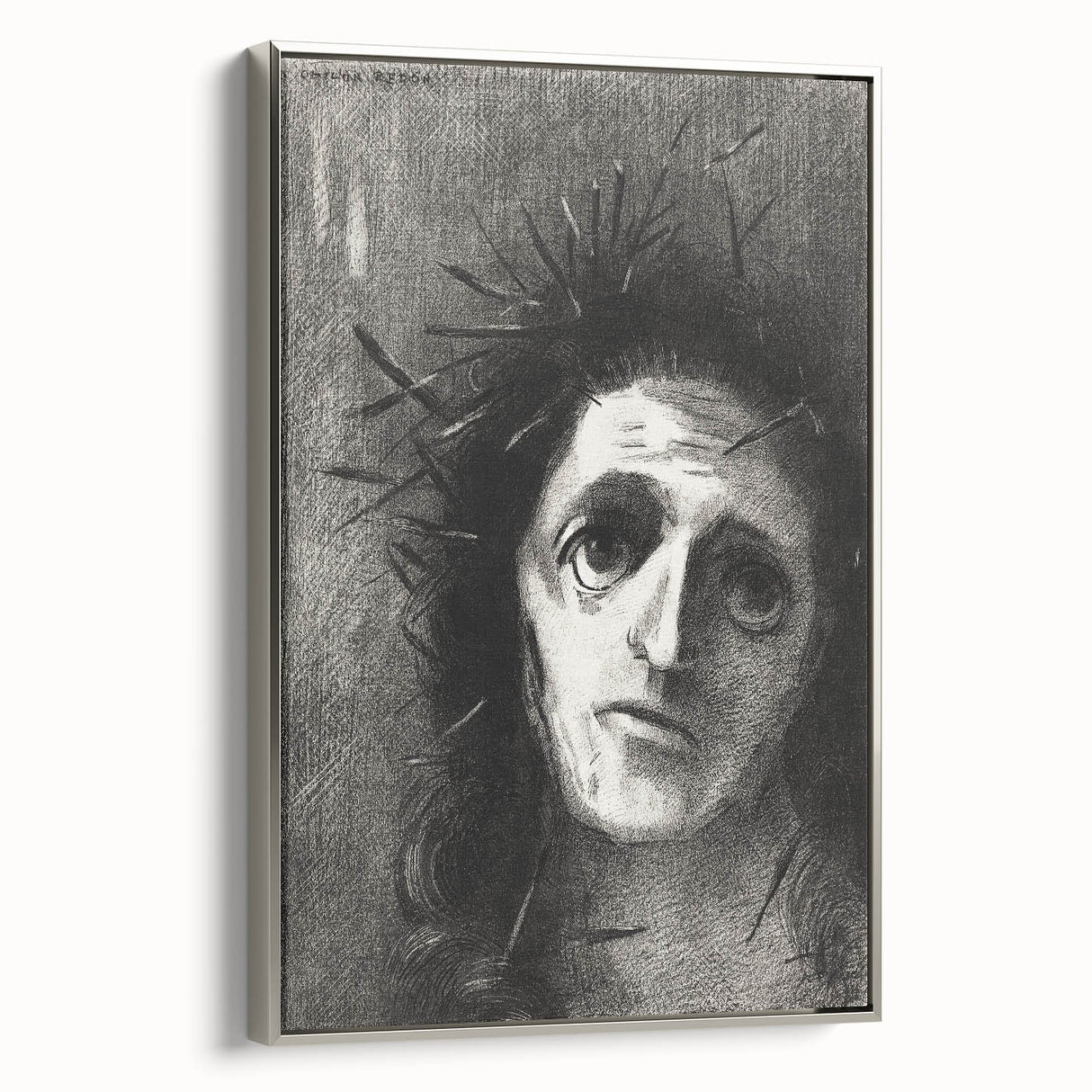 Gothic Wall Art – Mysterious Gothic Print of Thorn-Crowned Figure