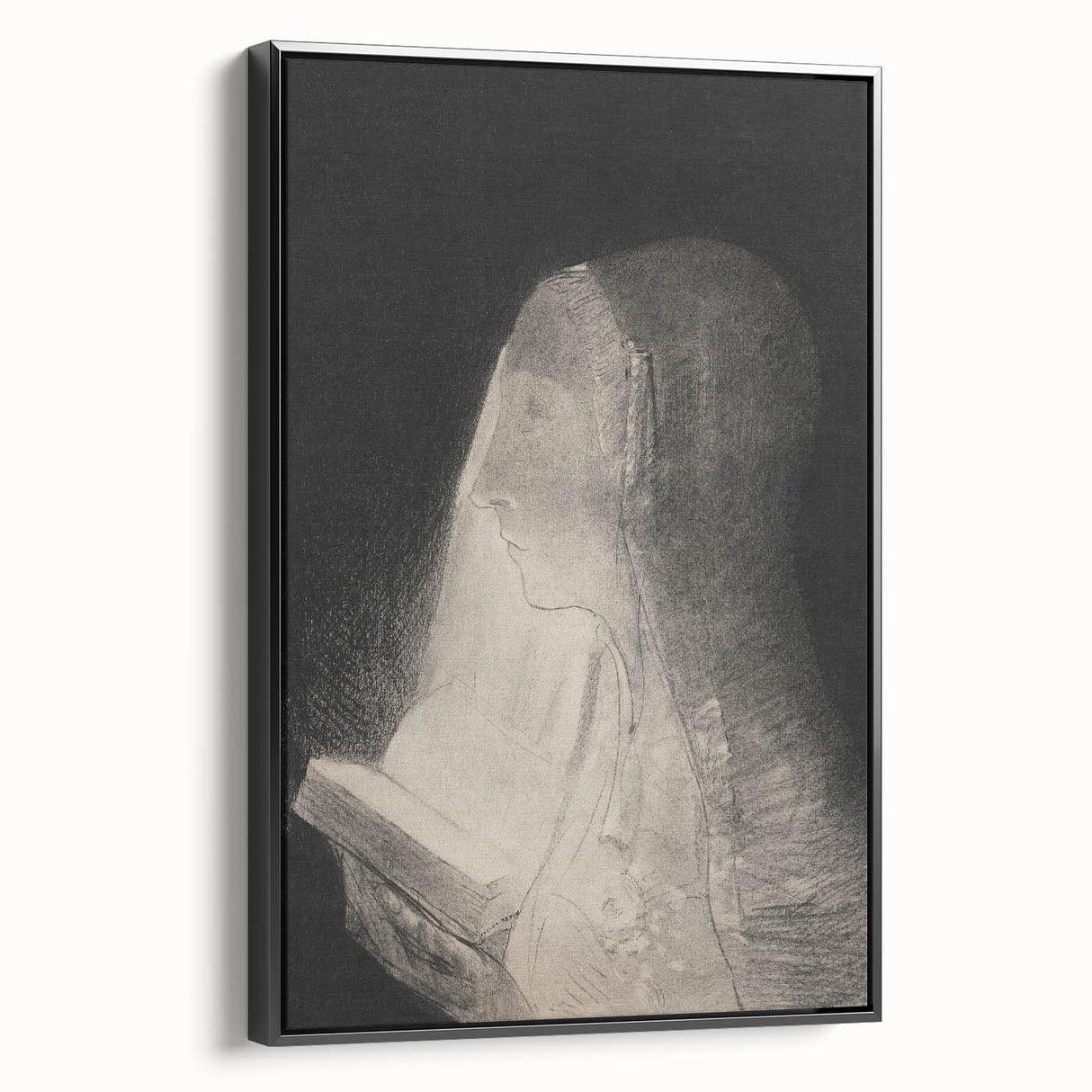 Gothic Wall Art – Vintage Gothic Print of Veiled Woman Reading