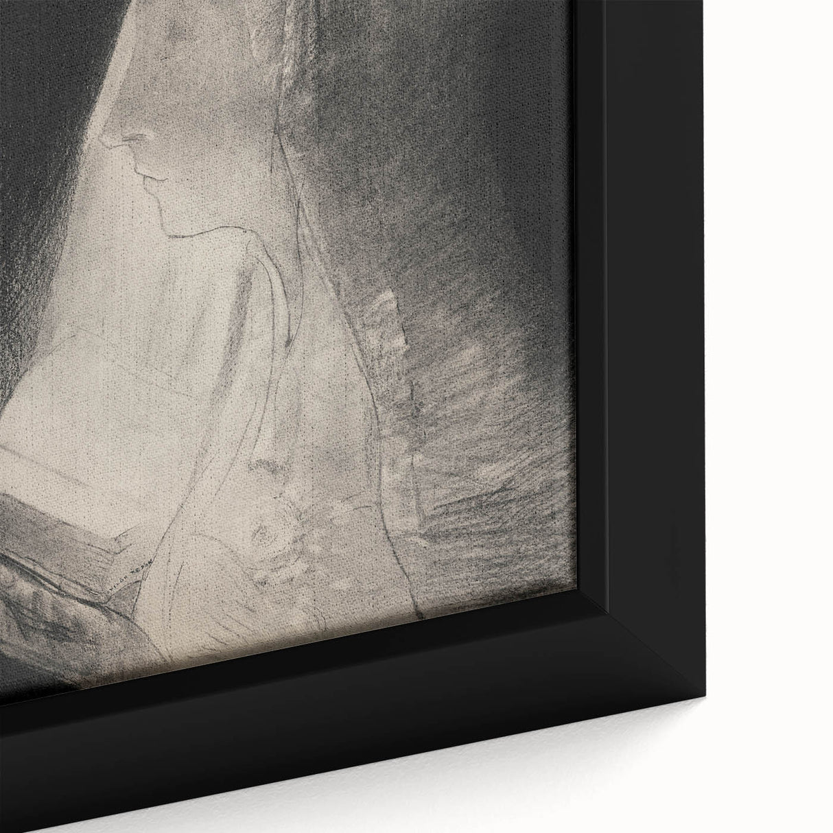 Gothic Wall Art – Vintage Gothic Print of Veiled Woman Reading