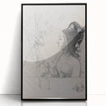 Gothic Wall Art – Intricate Vintage Gothic Sketch of Woman and Symbols