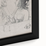 Gothic Wall Art – Intricate Vintage Gothic Sketch of Woman and Symbols