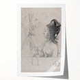 Gothic Wall Art – Intricate Vintage Gothic Sketch of Woman and Symbols