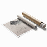 Gothic Wall Art – Intricate Vintage Gothic Sketch of Woman and Symbols