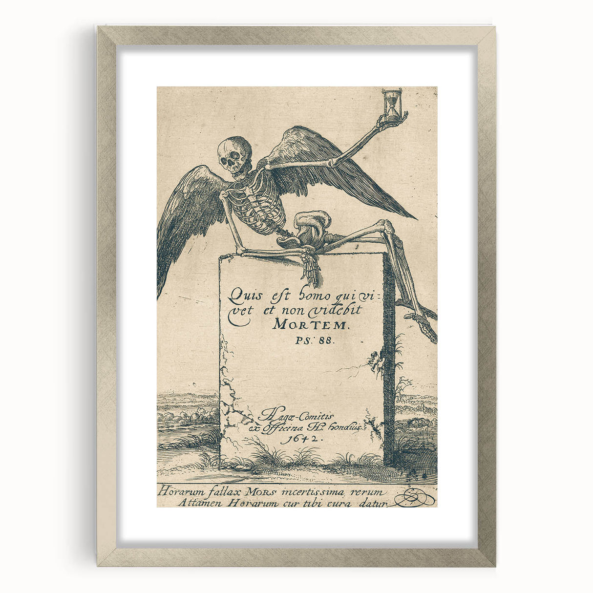 Dark Gothic Skeleton Art - Vintage Memento Mori Gothic Wall Print