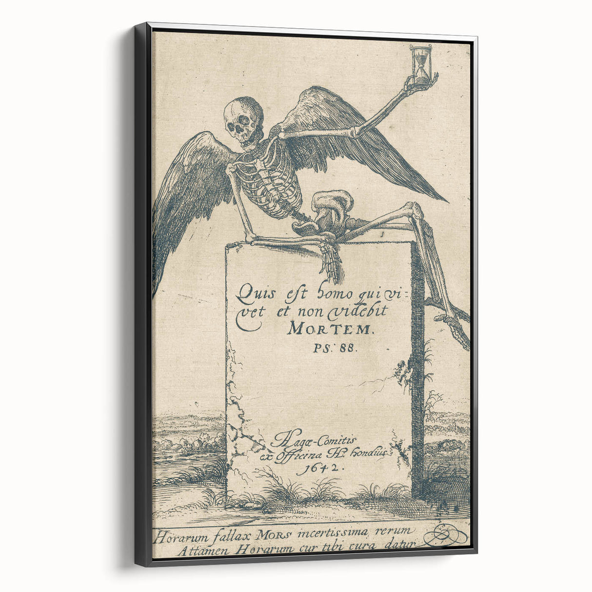 Dark Gothic Skeleton Art - Vintage Memento Mori Gothic Wall Print