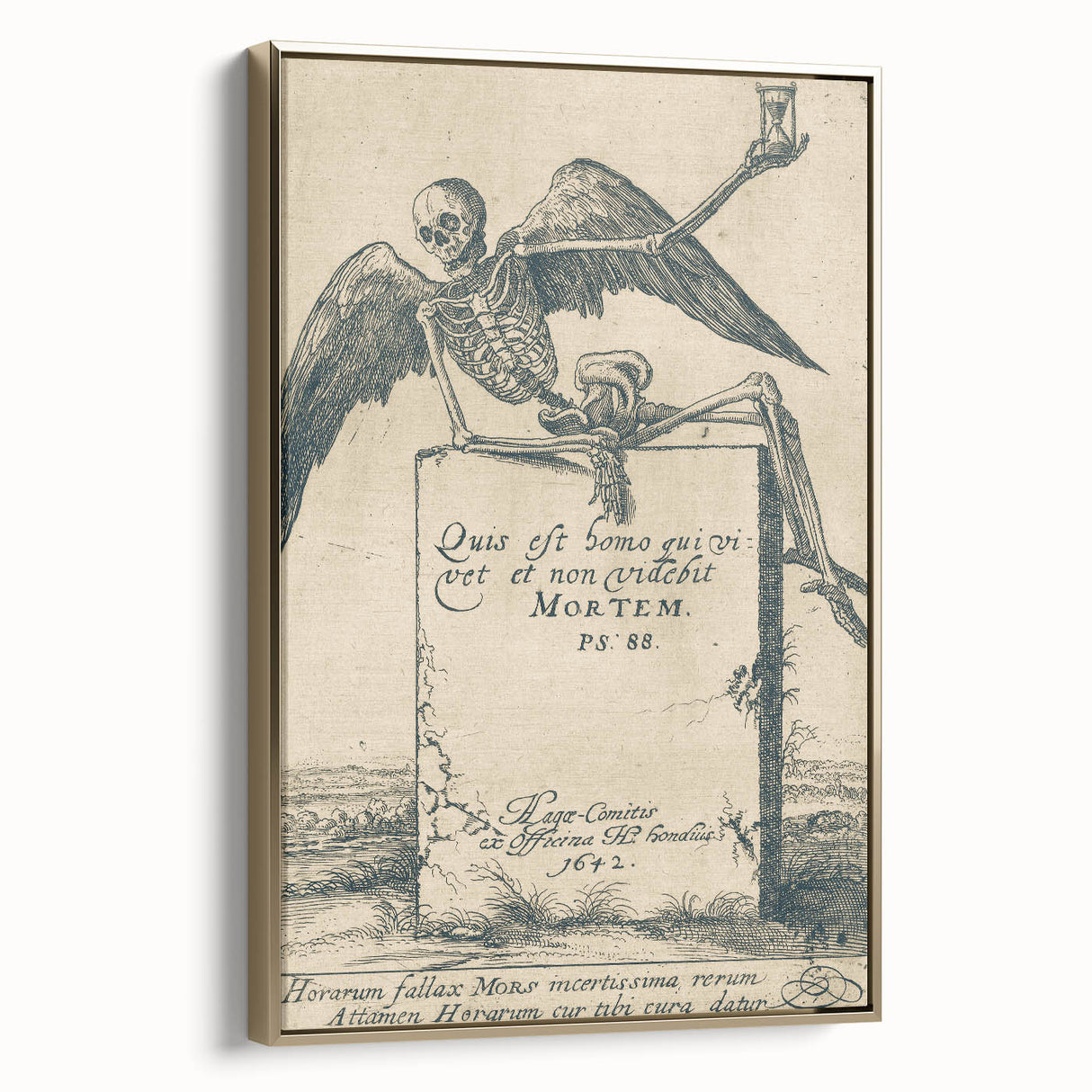 Dark Gothic Skeleton Art - Vintage Memento Mori Gothic Wall Print