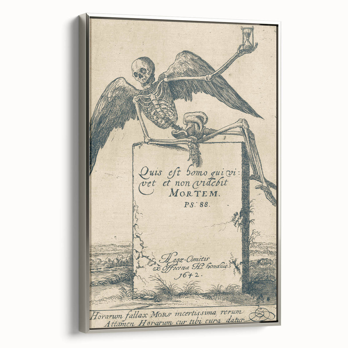 Dark Gothic Skeleton Art - Vintage Memento Mori Gothic Wall Print
