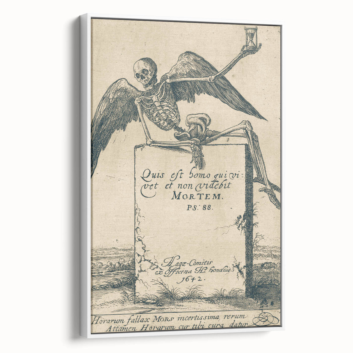 Dark Gothic Skeleton Art - Vintage Memento Mori Gothic Wall Print