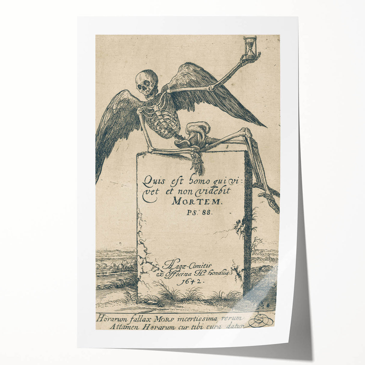Dark Gothic Skeleton Art - Vintage Memento Mori Gothic Wall Print