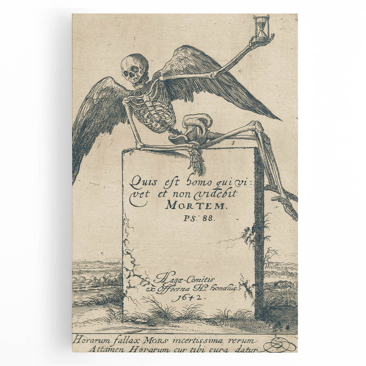 Dark Gothic Skeleton Art - Vintage Memento Mori Gothic Wall Print