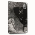 Gothic Wall Art – Vintage Gothic Print of Sphinx and Dark Figure