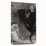 Gothic Wall Art – Vintage Gothic Print of Sphinx and Dark Figure