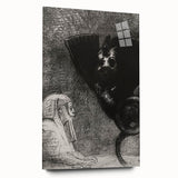 Gothic Wall Art – Vintage Gothic Print of Sphinx and Dark Figure