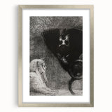 Gothic Wall Art – Vintage Gothic Print of Sphinx and Dark Figure