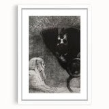 Gothic Wall Art – Vintage Gothic Print of Sphinx and Dark Figure